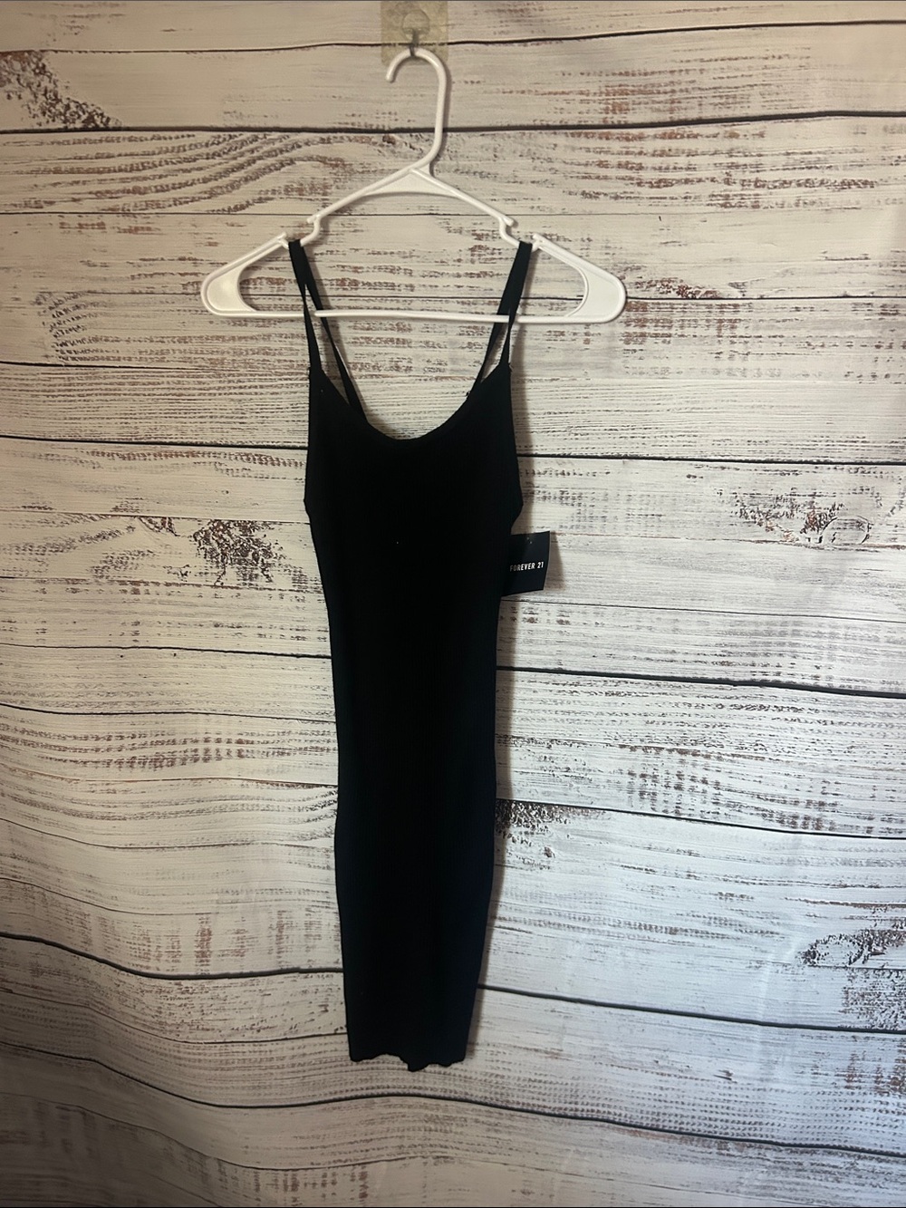 NWT Forever 21 Black Midi Dress with Spaghetti Straps size small